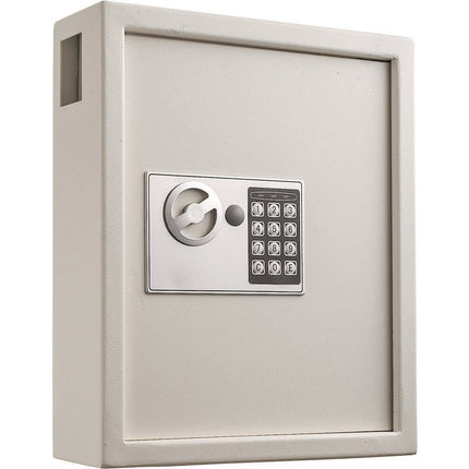 Steel Digital Lock Key Cabinet, 60-Key, 13 x 2.6 x 17, Stainless Steel 304, White