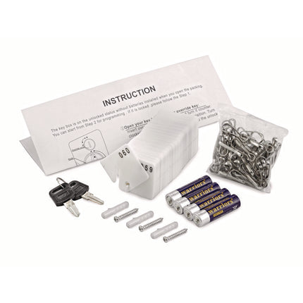 Steel Digital Lock Key Cabinet, 60-Key, 13 x 2.6 x 17, Stainless Steel 304, White