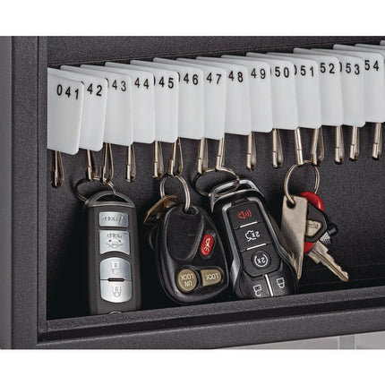 Steel Digital Lock Key Cabinet, 60-Key, 13 x 2.6 x 17, Stainless Steel 304, Black