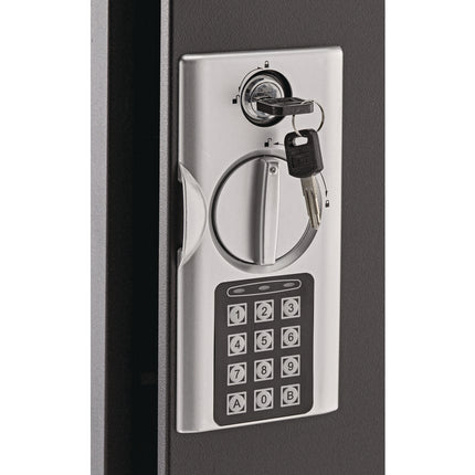 Steel Digital Lock Key Cabinet, 60-Key, 13 x 2.6 x 17, Stainless Steel 304, Black