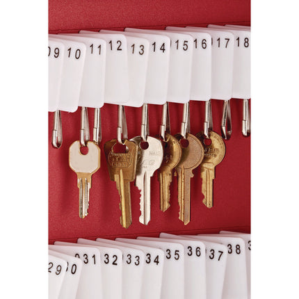 Steel Digital Lock Key Cabinet, 60-Key, 13 x 2.6 x 17, Stainless Steel 304, Red