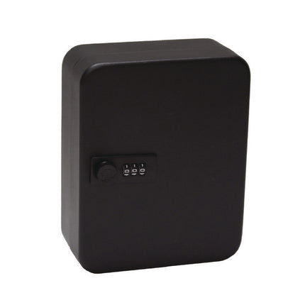 Steel Heavy-Duty Key Cabinet with Combination Lock, 30-Key, 6.4 x 3 x 8, Stainless Steel 304, Black