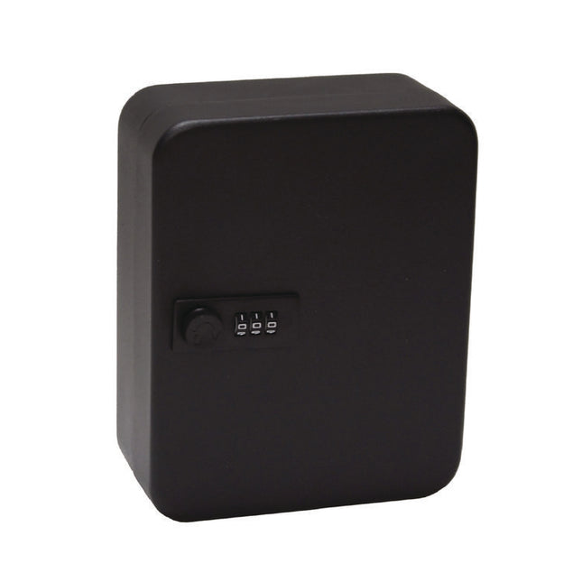 Steel Heavy-Duty Key Cabinet with Combination Lock, 30-Key, 6.4 x 3 x 8, Stainless Steel 304, Black