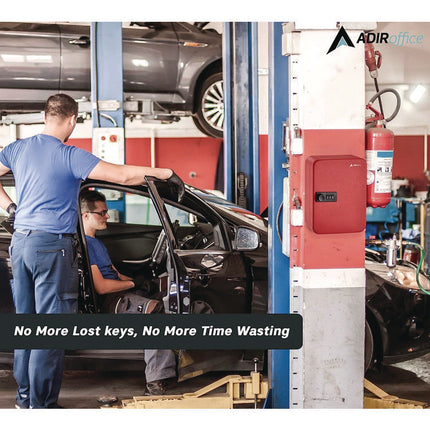 Steel Heavy-Duty Key Cabinet with Combination Lock, 30-Key, 6.4 x 3 x 8, Stainless Steel 304, Red