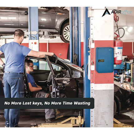 Steel Heavy-Duty Key Cabinet with Combination Lock, 48-Key, 7.1 x 3 x 10, Stainless Steel 304, Blue