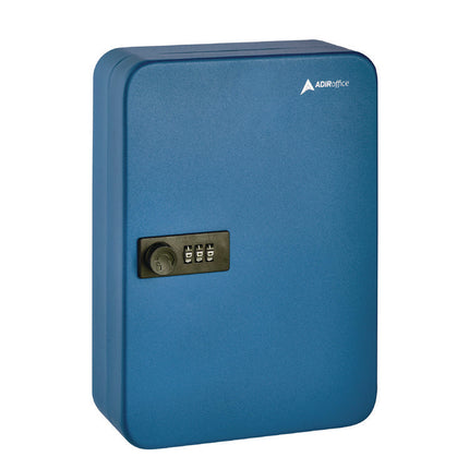 Steel Heavy-Duty Key Cabinet with Combination Lock, 48-Key, 7.1 x 3 x 10, Stainless Steel 304, Blue