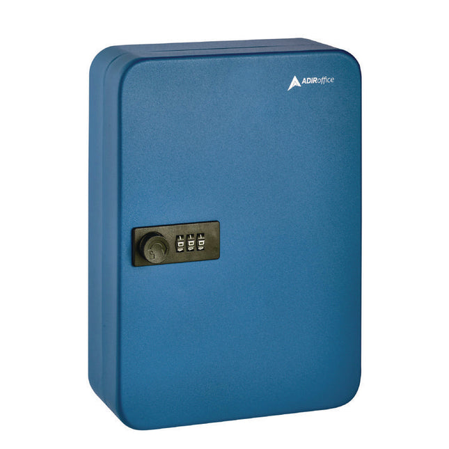 Steel Heavy-Duty Key Cabinet with Combination Lock, 48-Key, 7.1 x 3 x 10, Stainless Steel 304, Blue