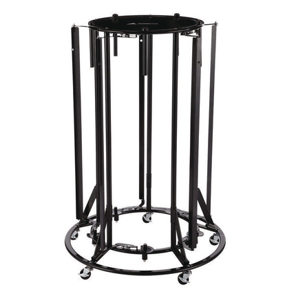Steel Large Paper Roll Holder Paper Dispenser Stand and Cutter w/Wheels, For Up to 3" dia x 36" Wide Rolls, Metal, Black