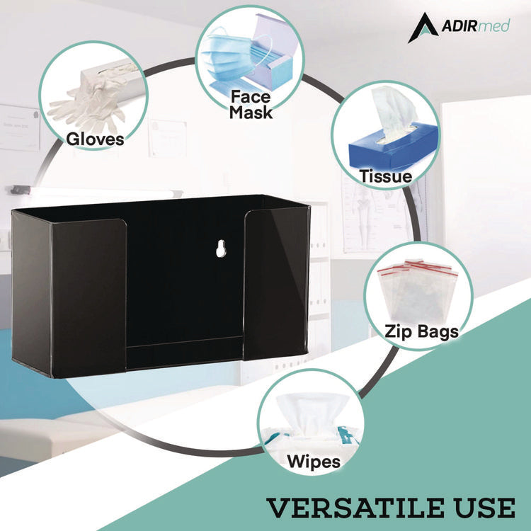 Acrylic Glove Dispenser, Single Box Capacity, 10.2 x 3.5 x 5.3, Black