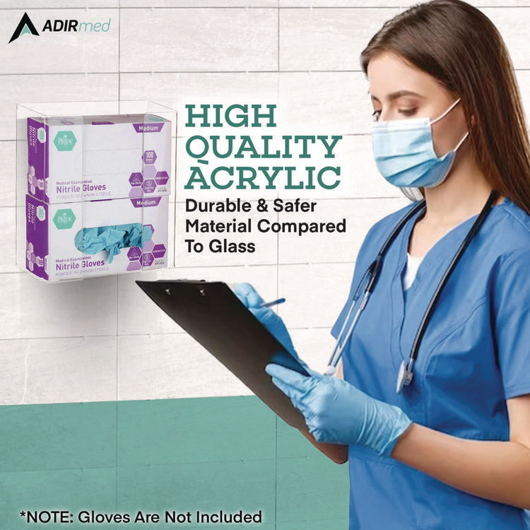 Acrylic Glove Dispenser, Double Box Capacity, 10.2 x 3.5 x 10.8, Clear