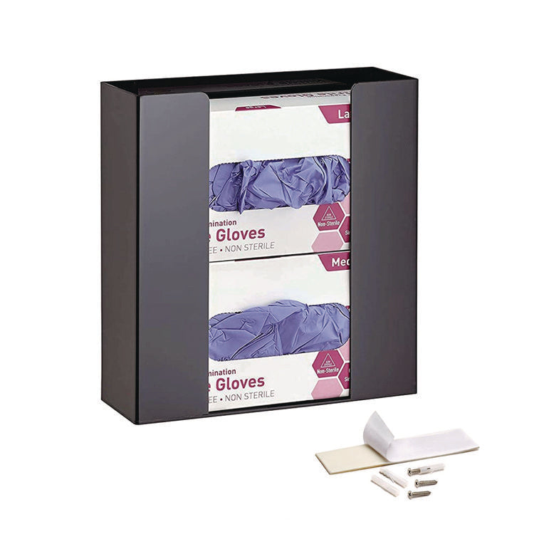 Acrylic Glove Dispenser, Double Box Capacity, 10.2 x 3.5 x 10.8, Black