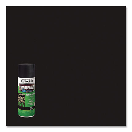 Camouflage Spray Paint, Flat Black, 12 oz Aerosol Can, 6/Carton