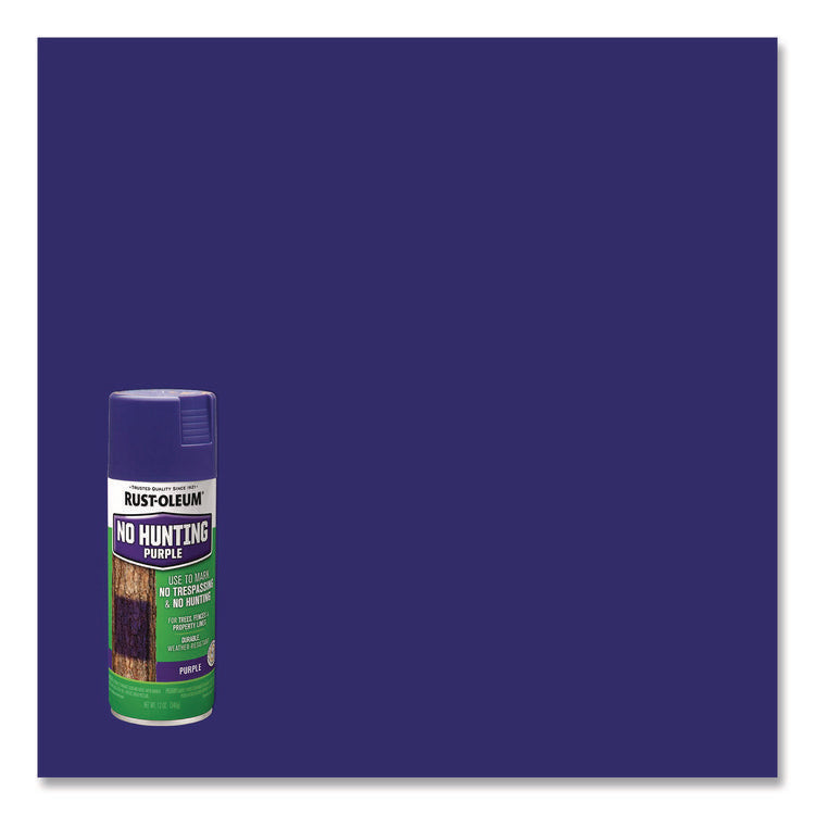 Specialty No Hunting Purple Spray Paint, Flat No Hunting Purple, 12 oz Aerosol Can, 6/Carton