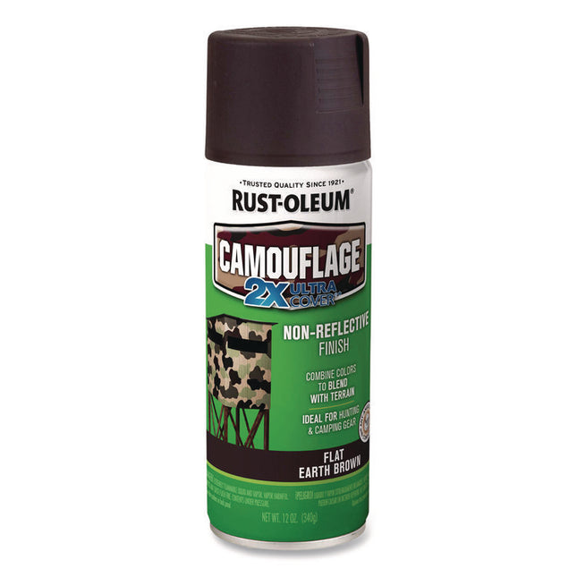 Camouflage Spray Paint, Flat Earth Brown, 12 oz Aerosol Can