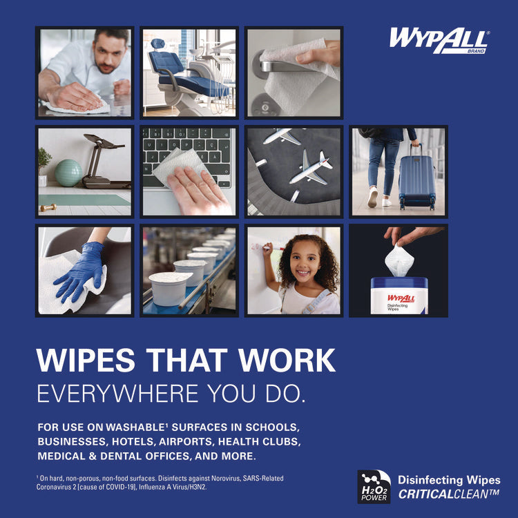 Disinfecting Wipes, 1-Ply, 5.16 x 8.5, Fresh Scent, White, 185 Sheets/Canister, 3 Canisters/Carton
