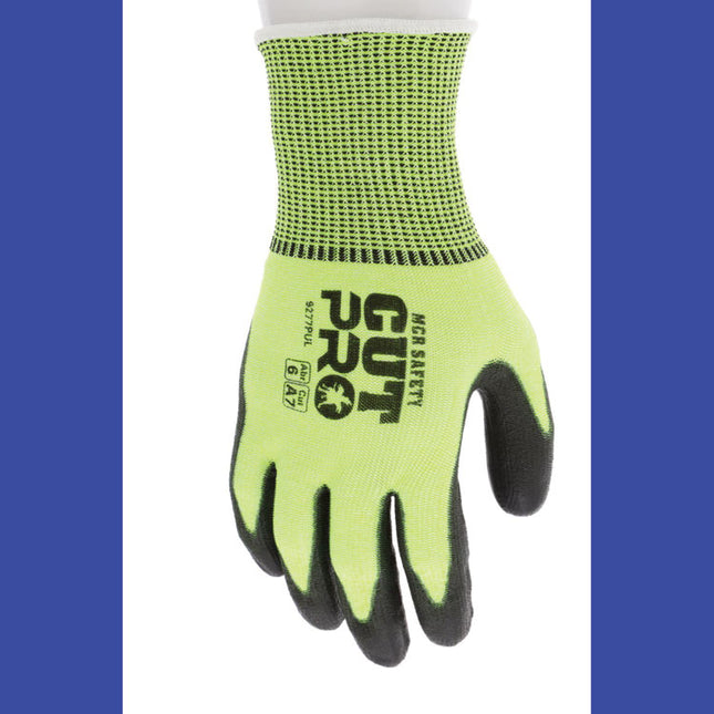 Cut Pro 9277PU Gloves, Large, Black/Lime, Dozen