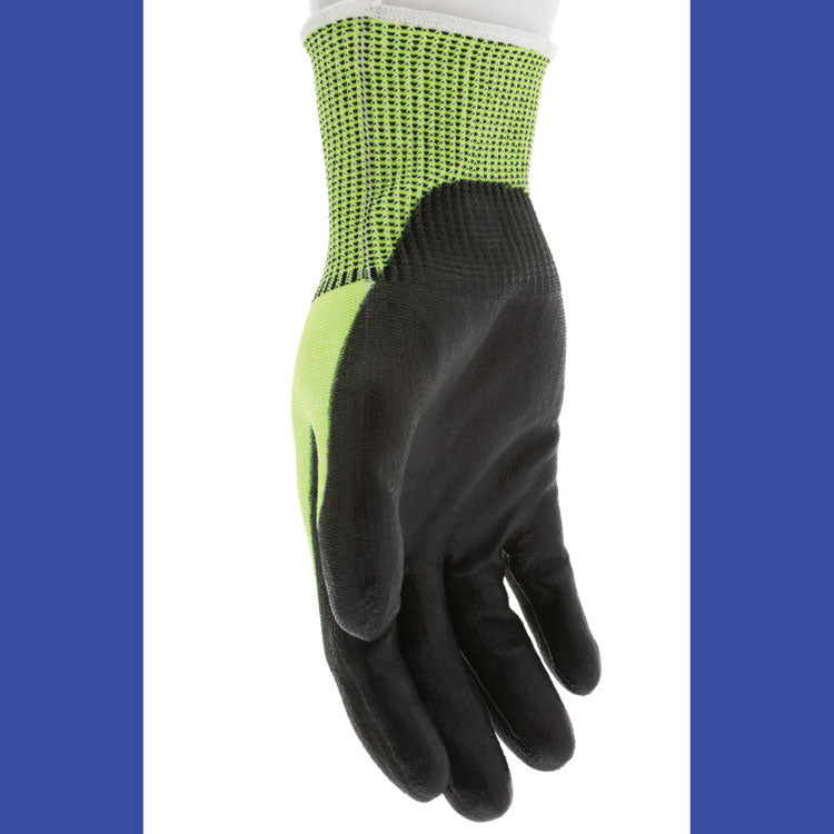 Cut Pro 9277PU Gloves, Medium, Black/Lime, Dozen