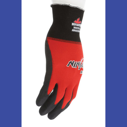 Ninja BNF N96970 Gloves, Medium, Black/Red, Dozen
