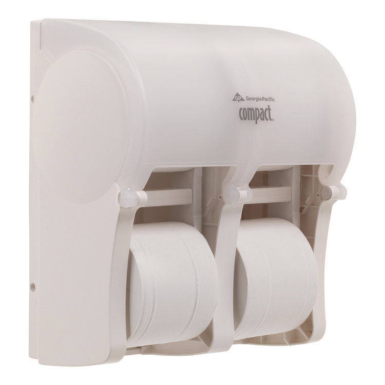 Compact Quad Vertical 4-Roll Coreless Tissue Dispenser, 12.06 X 8 X 14.44, White