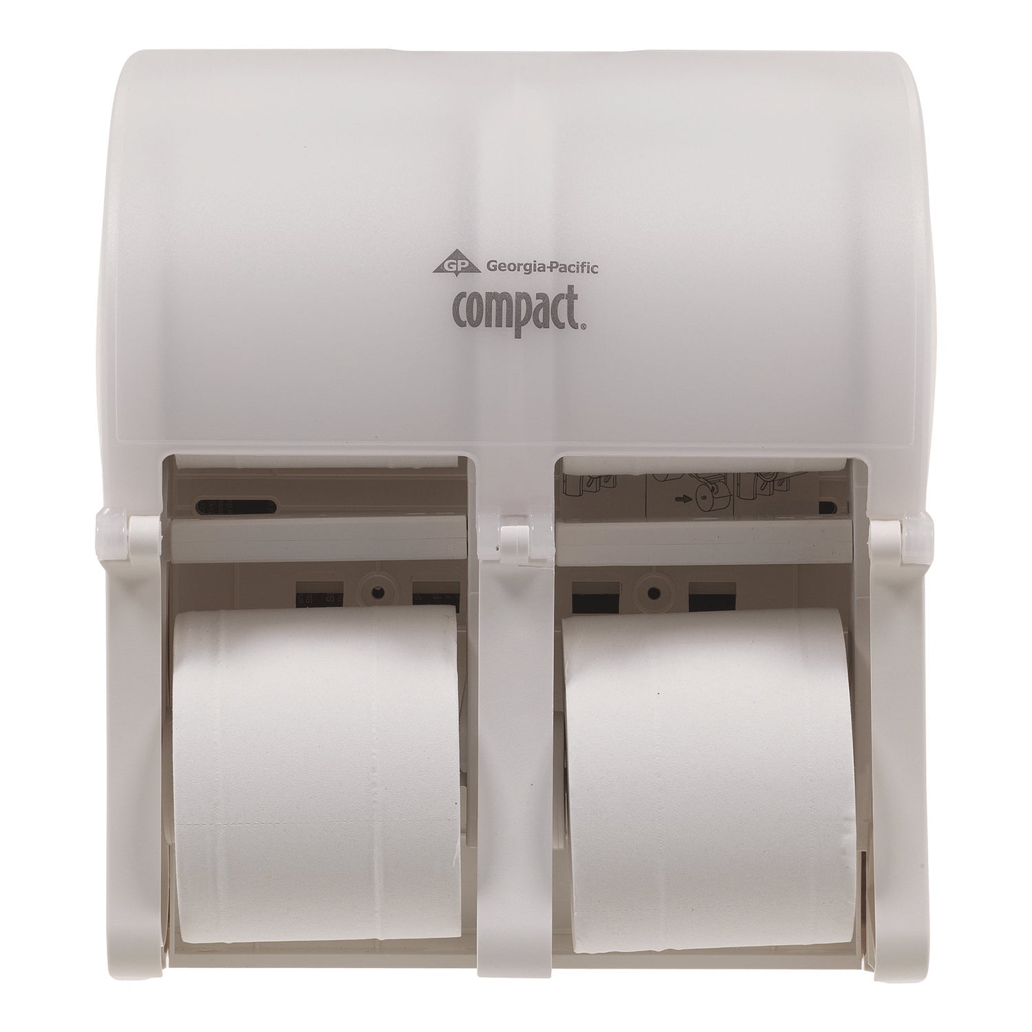 Compact Quad Vertical 4-Roll Coreless Tissue Dispenser, 12.06 X 8 X 14.44, White