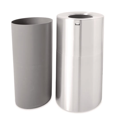 Atrium Aluminum Container with Liner, 35 gal, Aluminum, Satin Aluminum