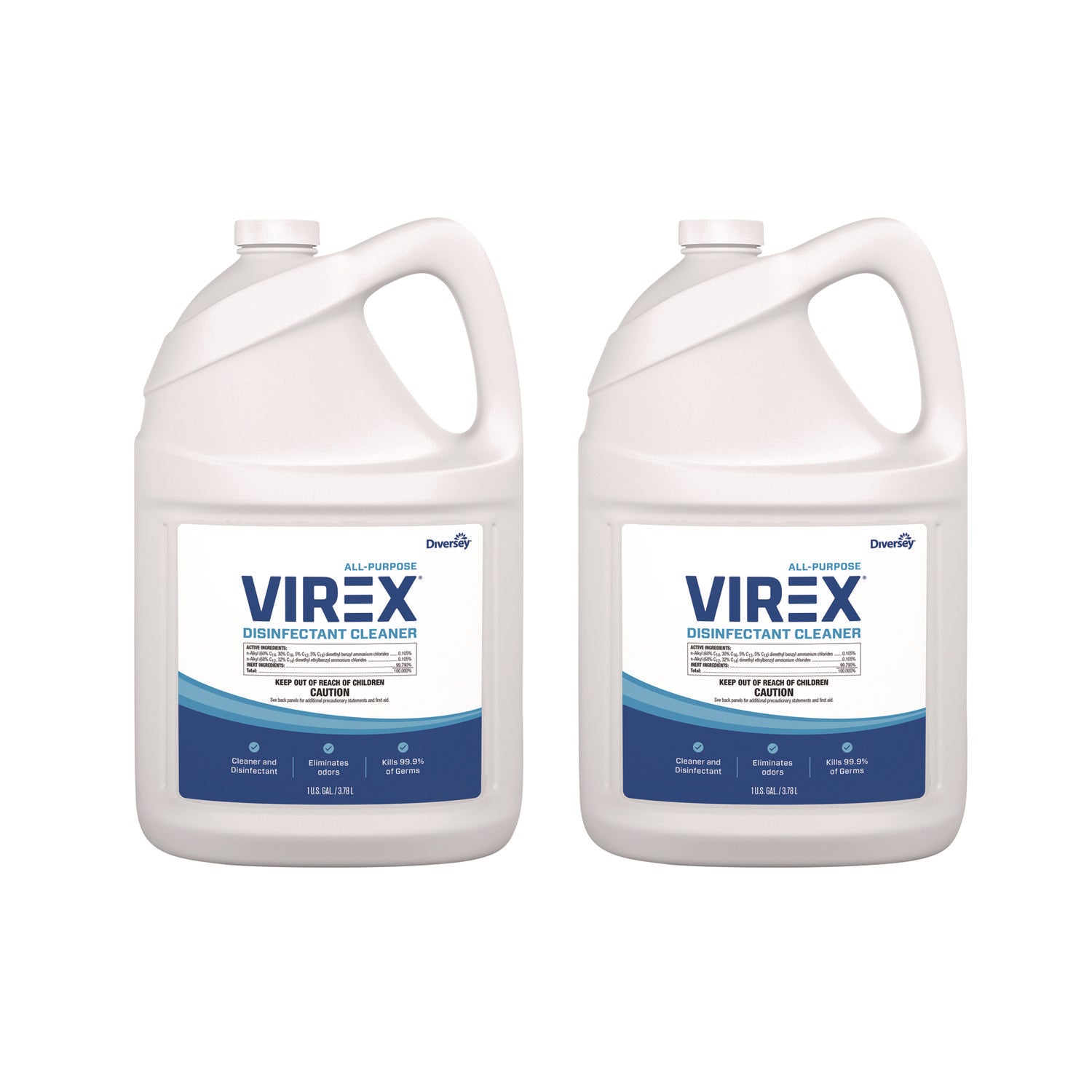 Virex All-Purpose Disinfectant Cleaner, Lemon Scent, 1 Gal Container, 2/carton