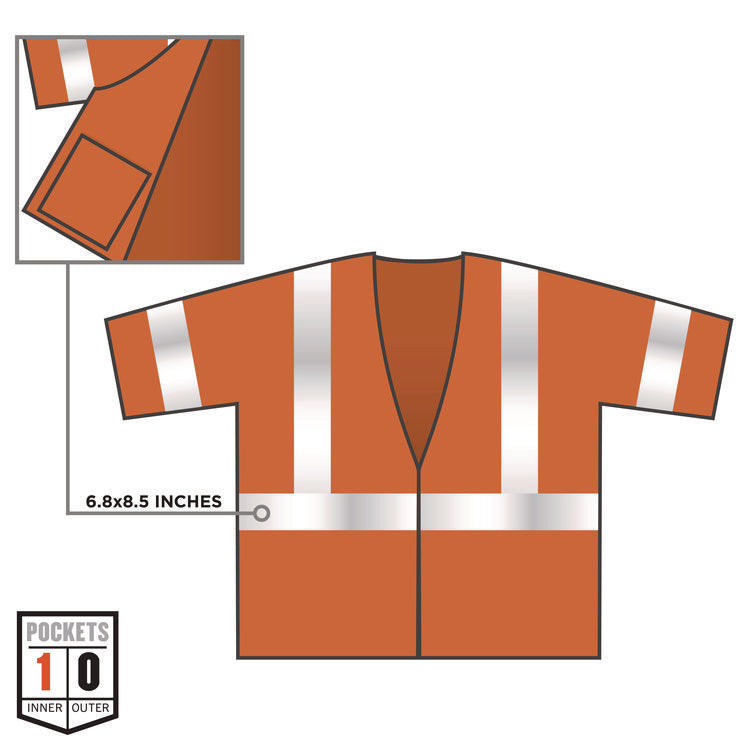 GloWear 8310HL Type R Class 3 Economy Mesh Vest, 2X-Large to 3X-Large, Orange