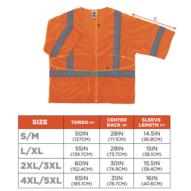 GloWear 8310HL Type R Class 3 Economy Mesh Vest, 4X-Large to 5X-Large, Orange
