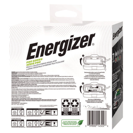 Pro Series Multi-Color Hybrid Headlamp, Rechargeable Lithium Ion/4 AAA Batteries (Included), Gray/Green