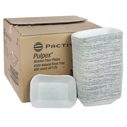 earthchoice pulpex steep wall food tray, 9.13 x 6.88 x 1.75, natural, paper, 460/carton