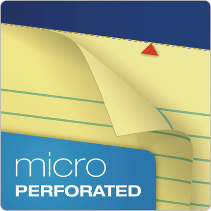 Perforated Writing Pads, Narrow Rule, 50 Canary-Yellow 8.5 X 11.75 Sheets, Dozen