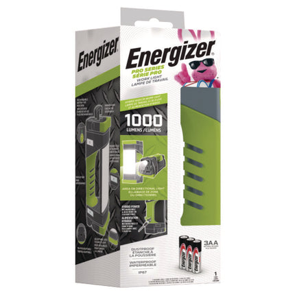 Pro Series Work Light, Rechargeable Lithium Ion/3 AA Batteries (Included), Gray/Green
