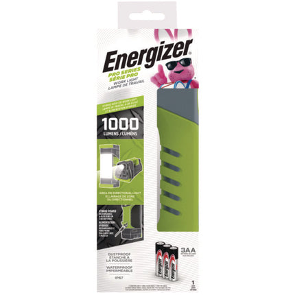 Pro Series Work Light, Rechargeable Lithium Ion/3 AA Batteries (Included), Gray/Green