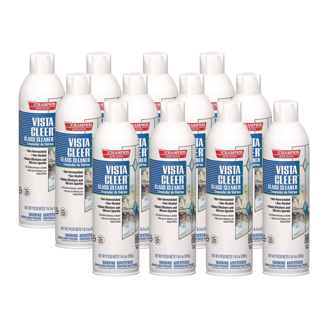 Vista Cleer Ammonia-Free, Clean Scent, 20 Oz Aerosol Spray, 12/carton