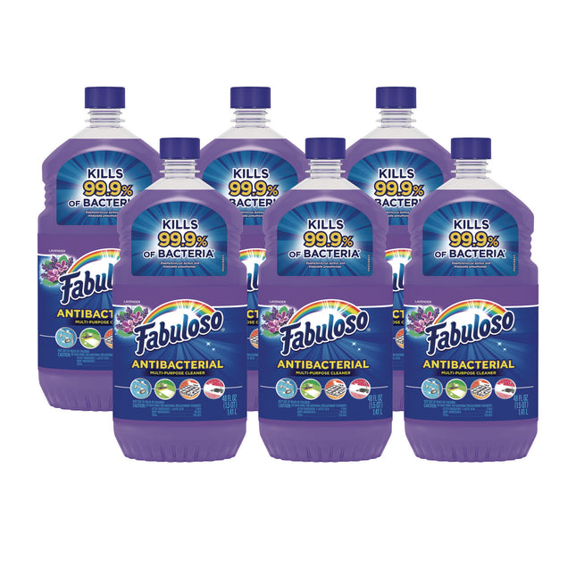Antibacterial Multi-Purpose Cleaner, Lavender Scent, 48 oz Bottle, 6/Carton