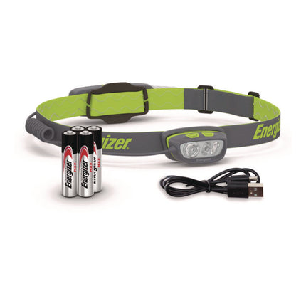 Pro Series Multi-Color Hybrid Headlamp, Rechargeable Lithium Ion/4 AAA Batteries (Included), Gray/Green