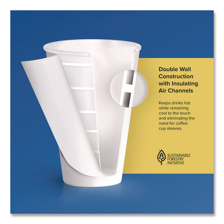Thermoguard Insulated Paper Hot Cups, 20 oz, White Sustainable Forest Design, 600/Carton