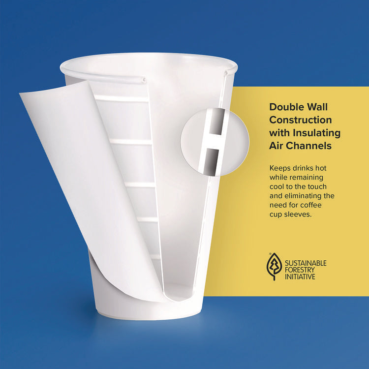 Thermoguard Insulated Paper Hot Cups, 24 oz, White Sustainable Forest Design, 600/Carton