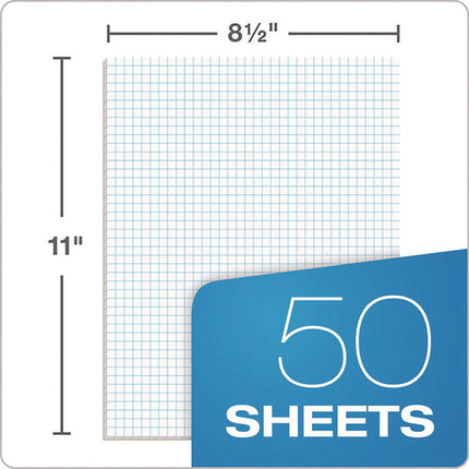 Quadrille Pads, Quadrille Rule (4 sq/in), 50 White (Heavyweight 20 lb Bond) 8.5 x 11 Sheets