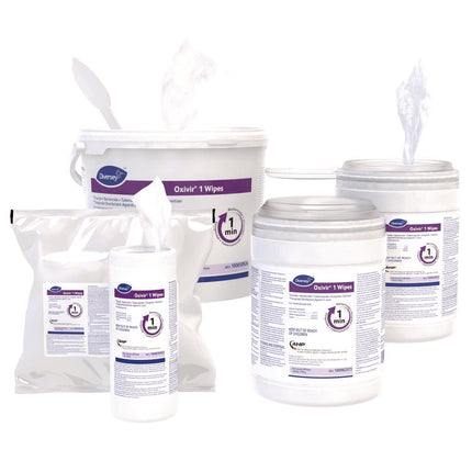 Oxivir TB Disinfectant Wipes, 7 x 6, White, 60/Canister, 12 Canisters/Carton