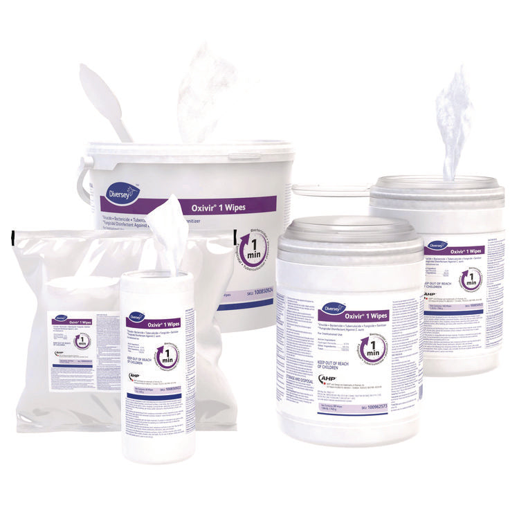 Oxivir TB Disinfectant Wipes, 7 x 6, White, 60/Canister, 12 Canisters/Carton