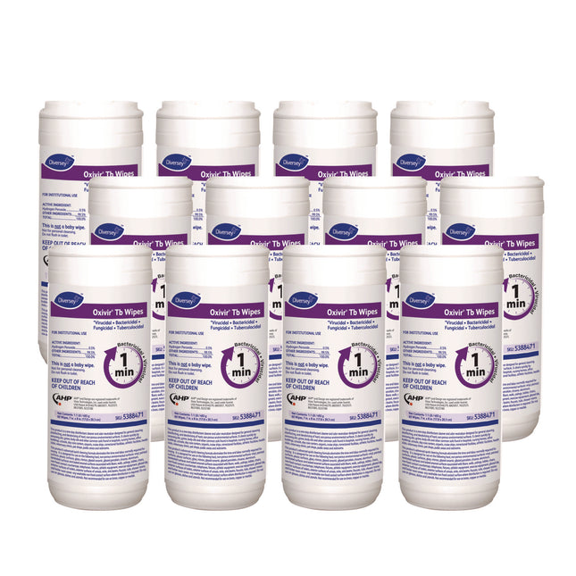 Oxivir TB Disinfectant Wipes, 7 x 6, White, 60/Canister, 12 Canisters/Carton