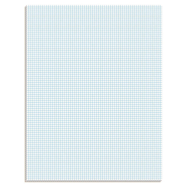 Quadrille Pads, Quadrille Rule (8 sq/in), 50 White (Heavyweight 20 lb Bond) 8.5 x 11 Sheets