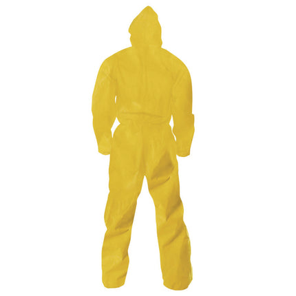 A70 Chemical Spray Protection Coveralls, Elastic Wrists, Ankles, Hood, 4X-Large, Yellow, 12/Carton