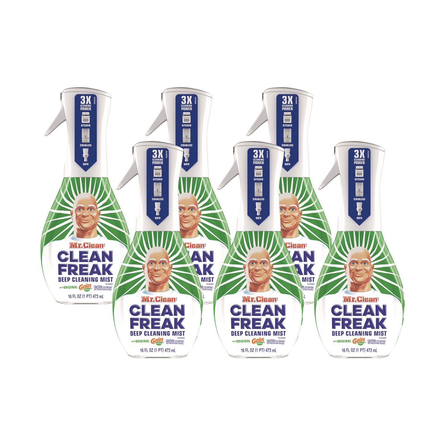 Clean Freak Deep Cleaning Mist Multi-Surface Spray, Gain Original, 16 Oz Spray Bottle, 6/carton
