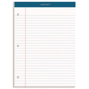 Double Docket Ruled Pads With Extra Sturdy Back, Wide/legal Rule, 100 White 8.5 X 11.75 Sheets