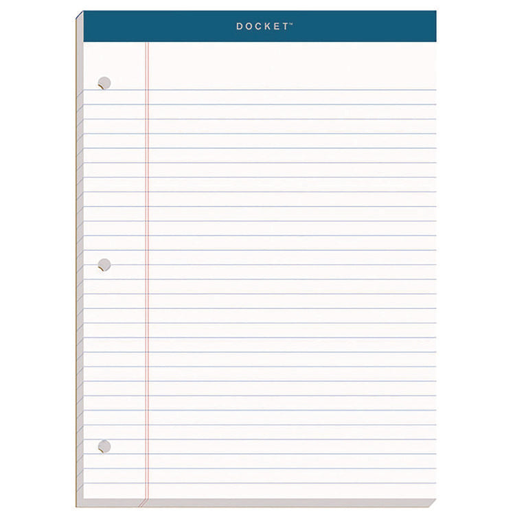 Double Docket Ruled Pads With Extra Sturdy Back, Wide/legal Rule, 100 White 8.5 X 11.75 Sheets