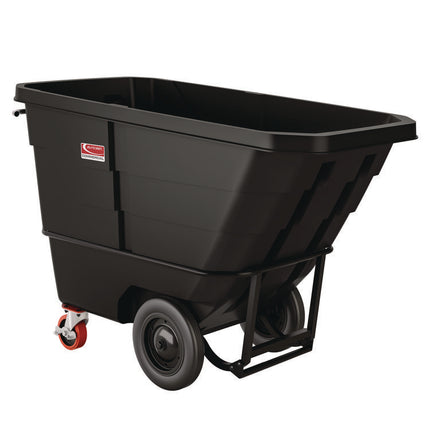 1 cu yd Heavy Duty Tilt Truck, Forkliftable Frame, 2,200 lb Capacity, Black/Red