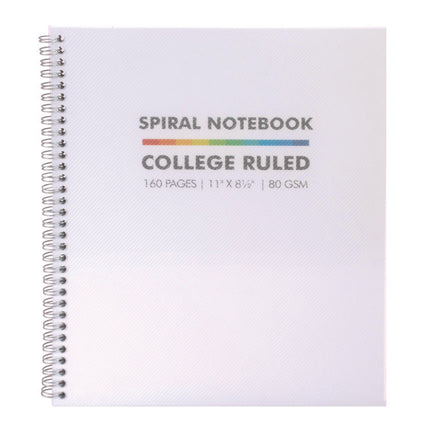 Letter Size Notebook, 1-Subject, Medium/College Rule, White Cover, (80) 11 x 8.5 Sheets, 3/Pack