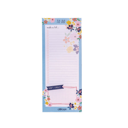 Magnetic To Do List, Unruled, 60 Multicolor Floral, 3.5 x 8.5 Sheets, 6/Pack